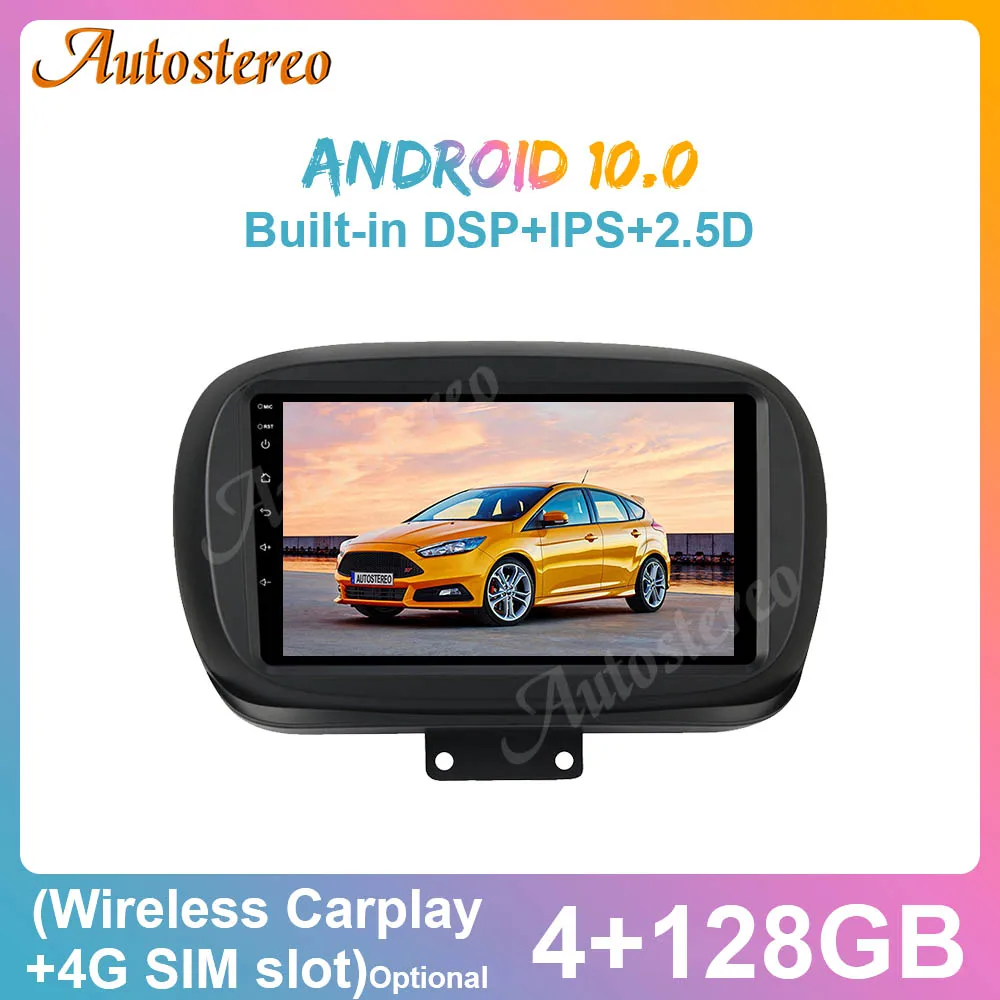 

Carplay Android 10 для Fiat 500X 2016-2019 4 + 128G Автомобильный GPS-навигатор мультимедийный автомобильный радиоприемник видеоплеер магнитофон головное устро...