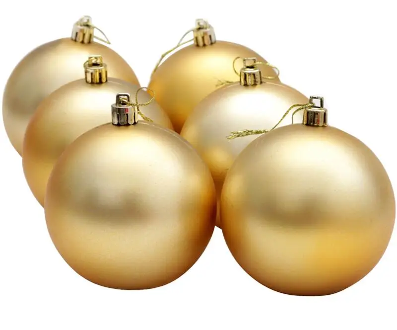 

6pcs New Christmas Ball Solid Color Decorative Shiny Plastic Ornament Ball 10CM For Christmas Decor Christmas Tree Ornaments