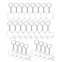 96 pieces acrylic transparent discsblanks charms and tassel pendants keyring with chain for diy crafts jewelry making