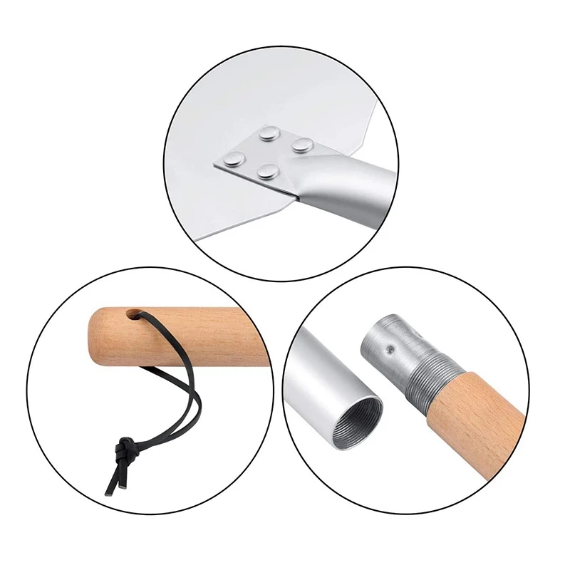 Популярная квадратная пицца алюминиевая толкатель с деревянной ручкой для хлеба