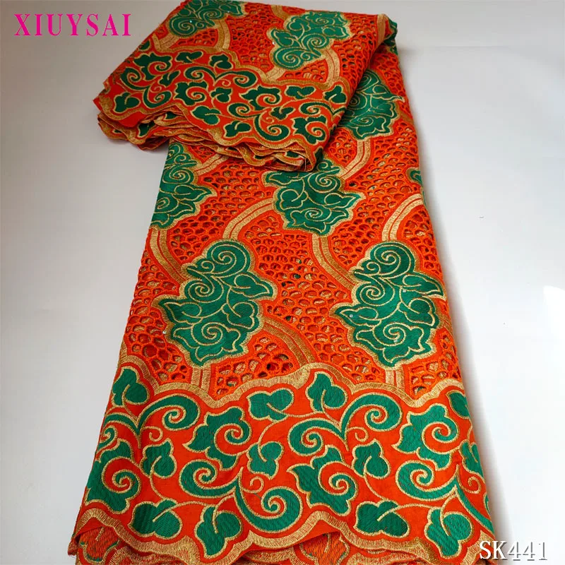 

High Quality Swiss Voile Lace In Switzerland With Stones Eyelet Holes Nigerian African Lace Fabric For Party Sew SK441