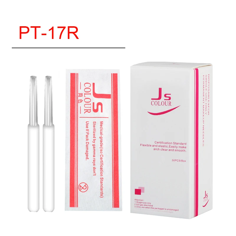 50 PCS 17 Round Pin Permanent Makeup Eyebrow Tatoo Blade Microblading Needles 17R For 3D Embroidery Manual Tattoo Pen-B0 | Красота и