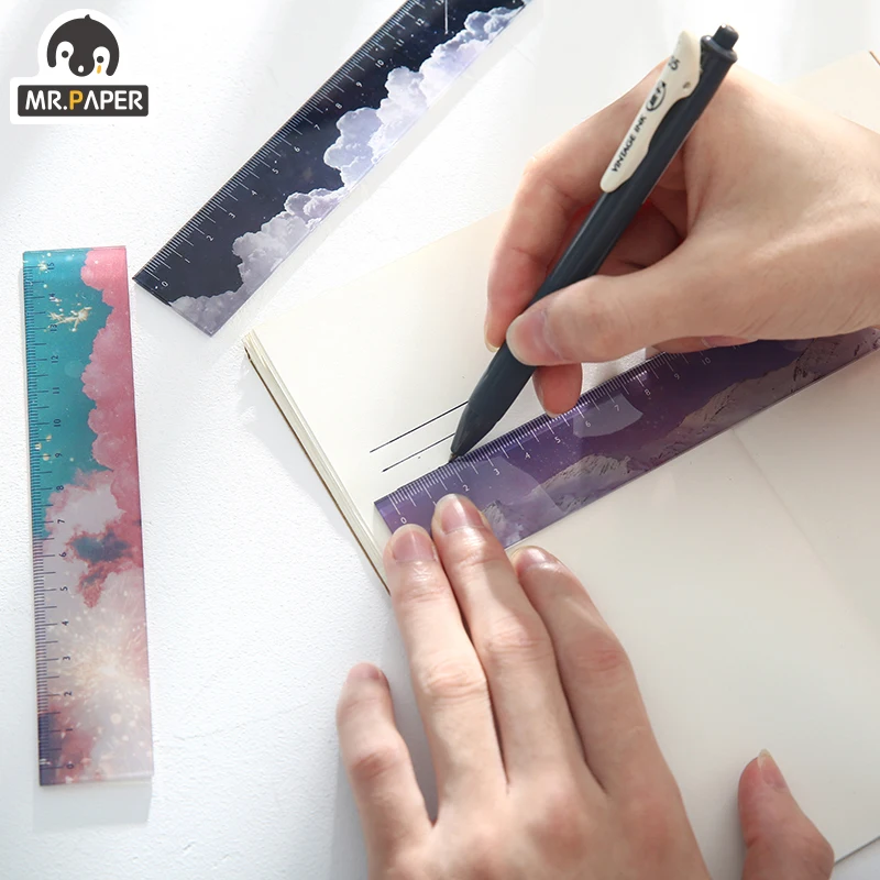 

4 Designs Ins Style Acrylic Ruler Multifunction Hand Account DIY Drawing Tools Student Rulers Double-duty School Office Supplies