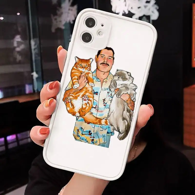 

Rock singer Freddie Mercury Queen Phone Cases matte transparent For iphone 7 8 11 12 plus mini x xs xr pro max cover