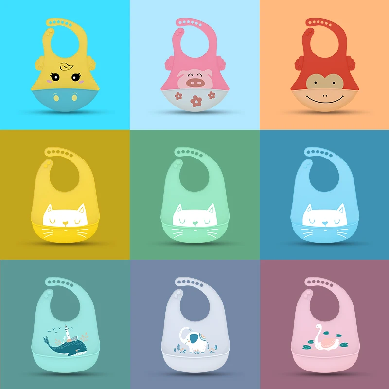 Детские силиконовые нагрудники TYRY.HU 1 шт. водонепроницаемые мягкие Слюнявчики