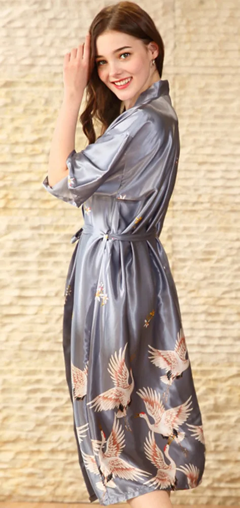 Ночное платье юбка женский Шелковый лифчик пижама mujer летний журавль сексуальный