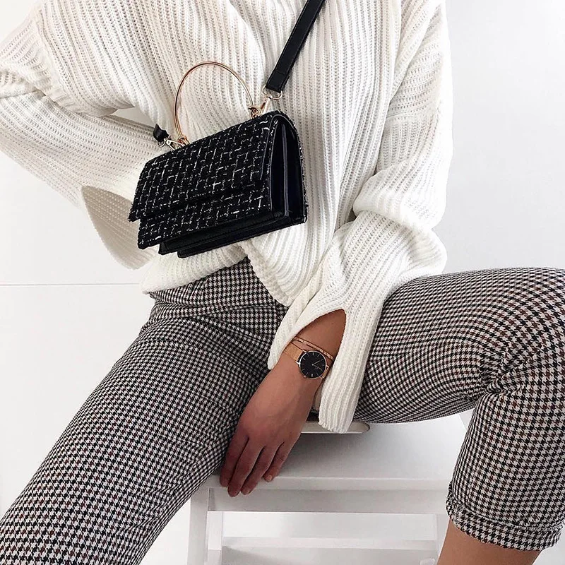 Shstyle, клетчатые, на пуговицах, обтягивающие, узкие брюки-карандаш, для женщин, с высокой талией, с карманами, для работы, повседневные, длинные, женские, узкие, для офиса, для девушек, брюки
