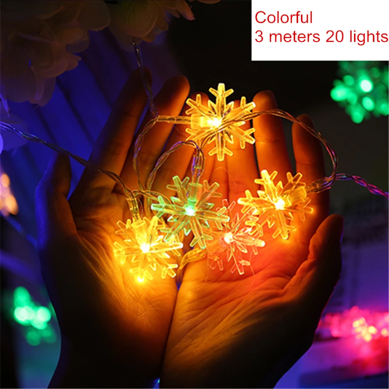 Multi snowflak 20LED Рождественские украшения 10 20 шаров, марокканский струнный светильник, Рождественский декоративный светильник s, Новогоднее украшение, Рождественский Navidad Noel, L - Цвет: Multi snowflak 20LED