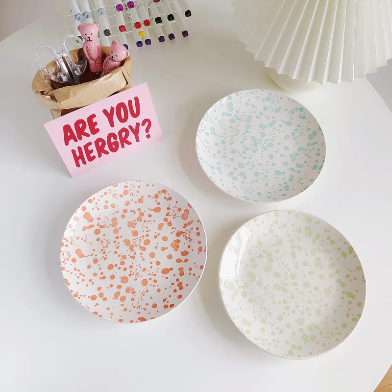 

Nordic Style Splash ink Design Cake Dessert Plates Bread Restaurant Ceramic Plate Afternoon Tea Plate