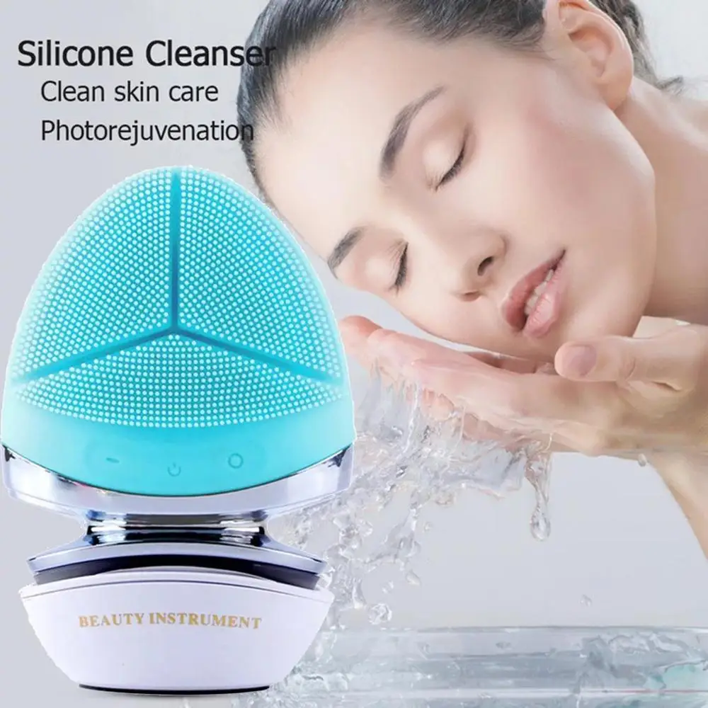 Силиконовая Очищающая щетка для лица Ems микро токовый Фотон скруббер инструмент