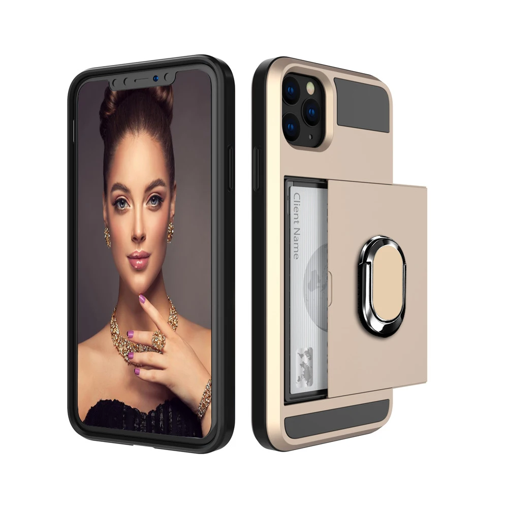 Симпатичный чехол для телефона с кармашками iPhone 11 X XR XS Max Pro противоударный