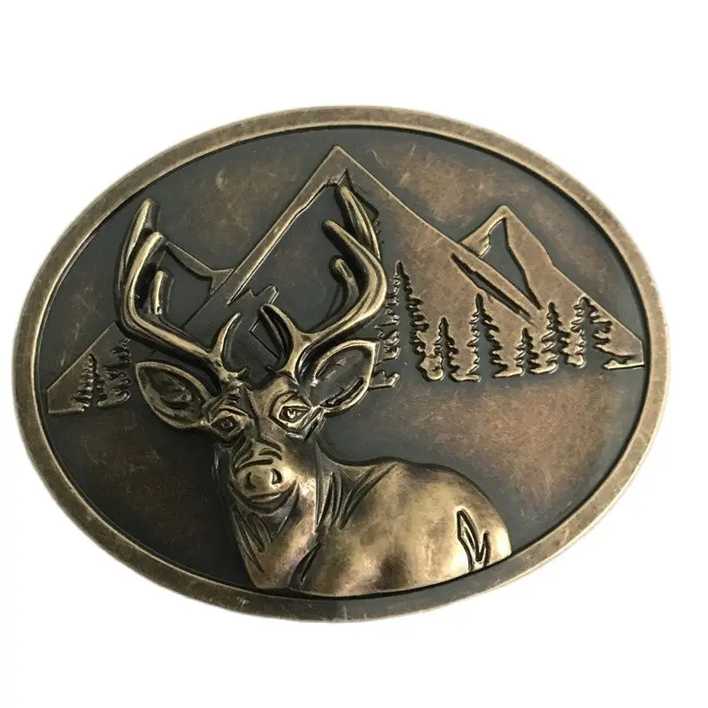 Пряжка для ремня мужская бронзовая с овальным металлическим ремнем шириной 4 см |