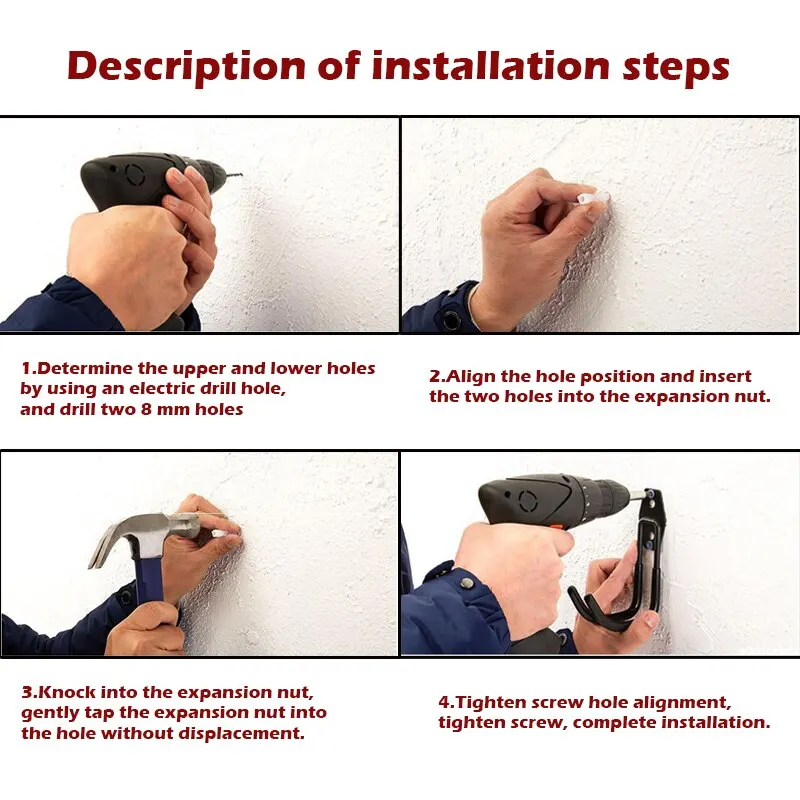 

Heavy Duty Metal Hook Garage Organizer Wall Mount Bicycle Hanger Hooks Wall Mount Anti-slip Storage Hook For Ladders Garden Tool