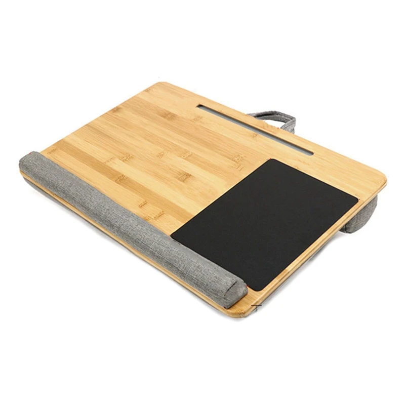 

Lapdesk Fits Up to 17 Inches Laptop Desk, Laptop Stand with Tablet and Phone Holder Built in Mouse Pad & Wrist Pad