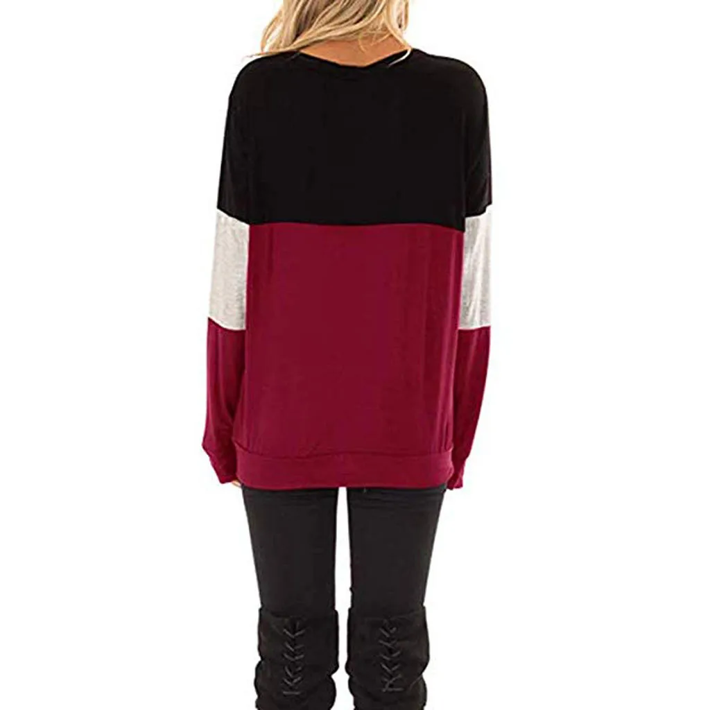 

Women Long Sleeve T-Shirt Harajuku Vintage Women Clothes Chest Cutout Color Block Tunic Tops High Quality Camiseta Mujer