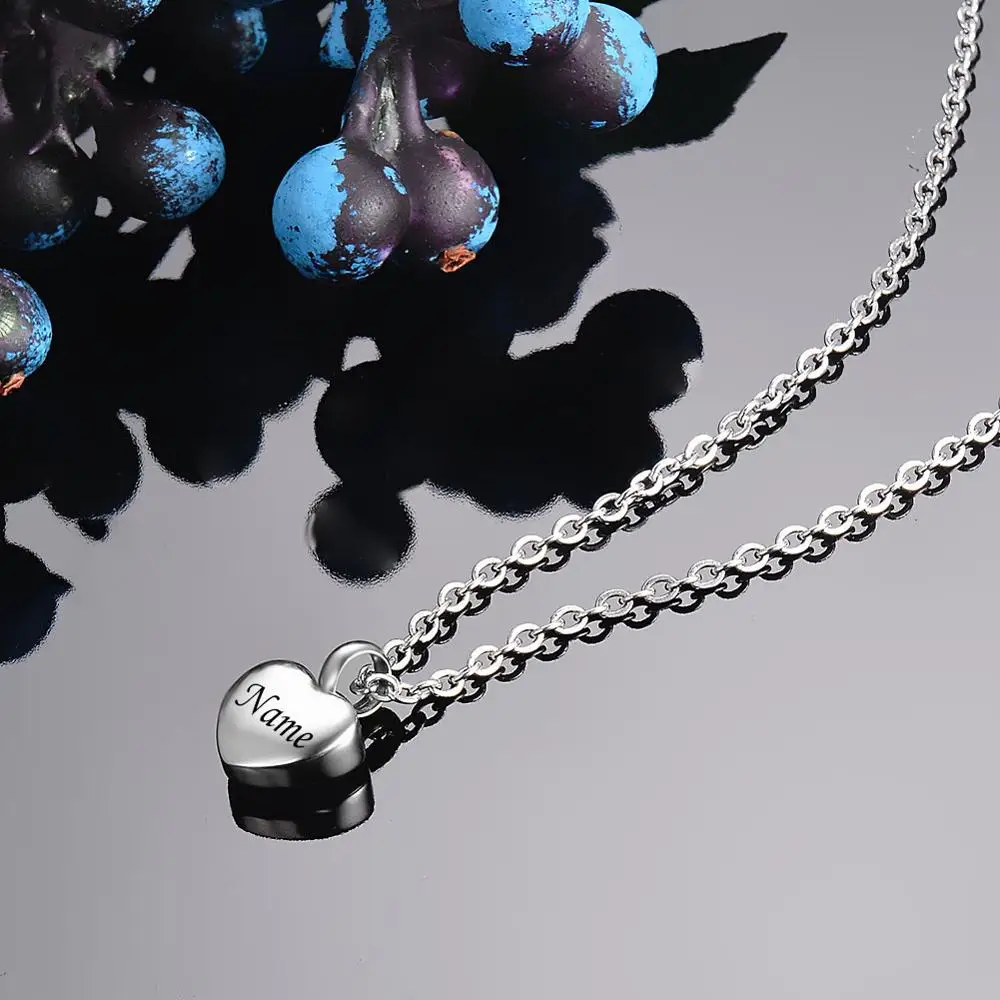 Custom ювелирные изделия из нержавеющей стали кремации урна в виде сердца ожерелье