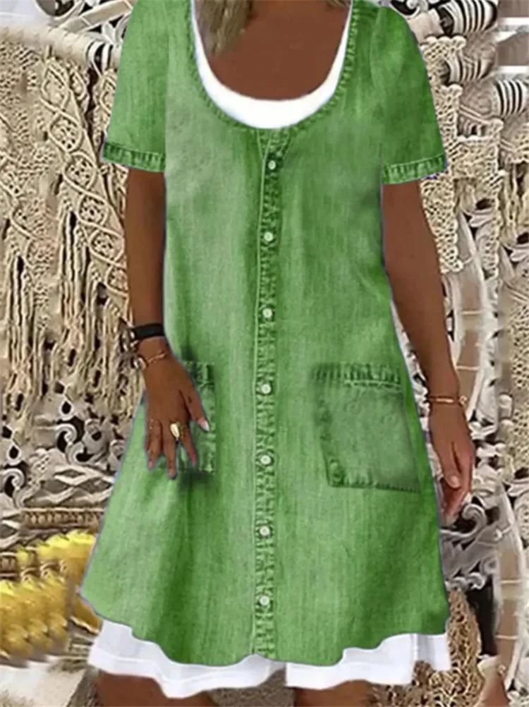 

2021 Summer Women Loose Vintage Ruffles Dress Spring Large Big Pocket Boho Casual Party Elegant Dresses Befree