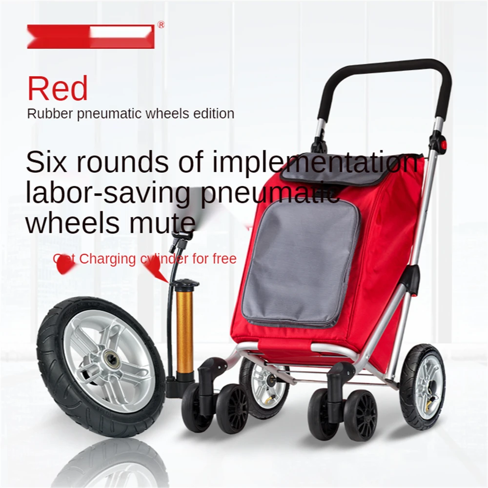 

GO Plus Large Capacity Folding Shopping Cart with Swivel Wheels and Waterproof Bag Outdoor Camping Travel
