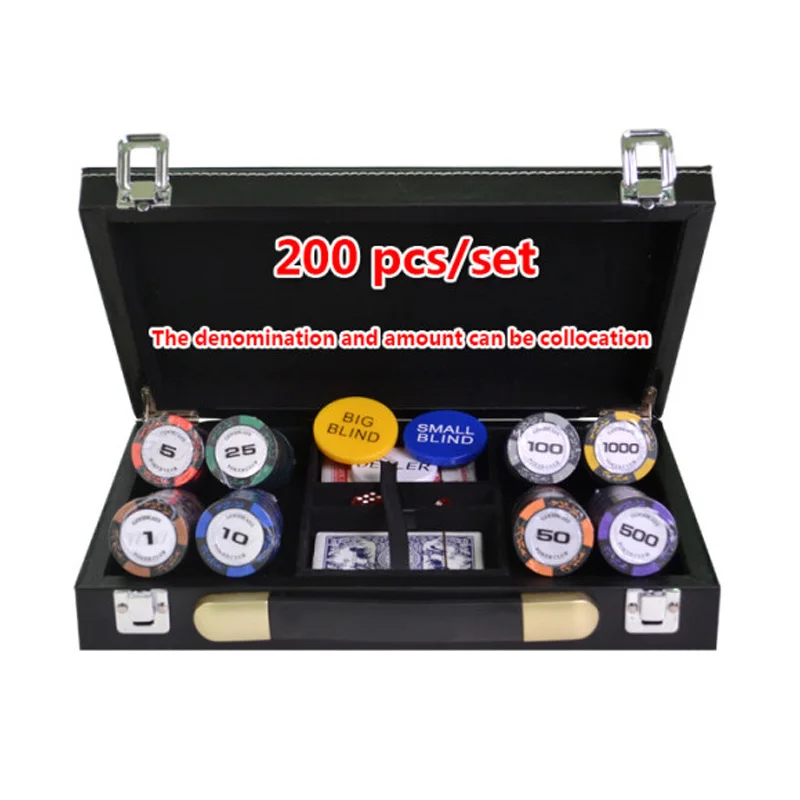 200/300/400/500 шт./компл. фишки для покера наборы пшеницы глины казино Техасский Холдем комплекты с защитный кожух кожаный чемодан Бесплатный подарок 14g за шт
