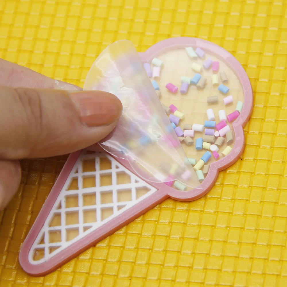 Ледяной кремовый прозрачный пластиковый каучук с красочные блестки DIY сделать зажим для волос ремесло ручной работы украшения телефона, 1Yc7194