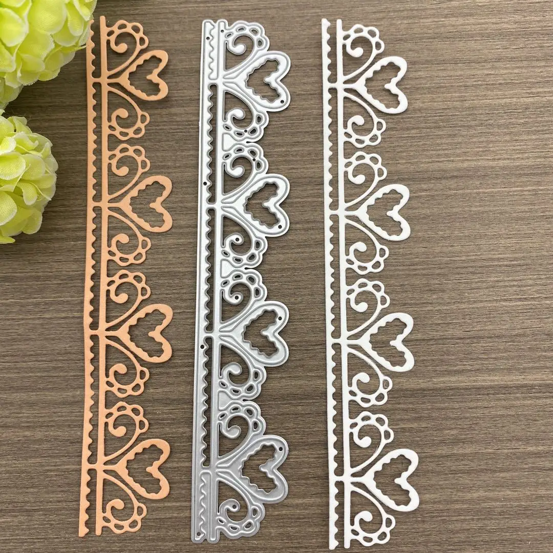 Металлические высекальные штампы с кружевом в форме сердца Crazy Horse для скрапбукинга и тиснения, декоративный трафарет для фотоальбома
