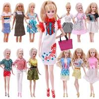doll clotheshandbag fashion casual wear girls dress skirt doll accessories for girls barbie clothesdiy toys baby woman dress