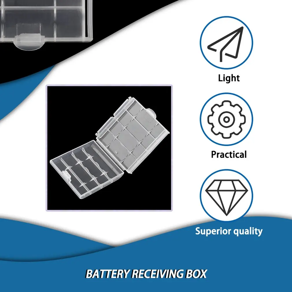 New Battery Storage Box Hard Plastic Case Cover Holder for 4 pcs AA AAA Batteries Transparent Wholesale |