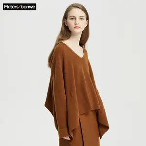 ME  CITY, шикарный вязаный свитер, 81% шерсть, женские пуловеры, свитера, зима-весна, женские Нерегулярные Свитера, официальная Женская мода, подходит