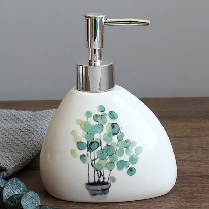 

Nordic Green Plant Ceramic Bathroom Products Simple Five-Piece Wedding Bath Set Bathroom Ceramic Set