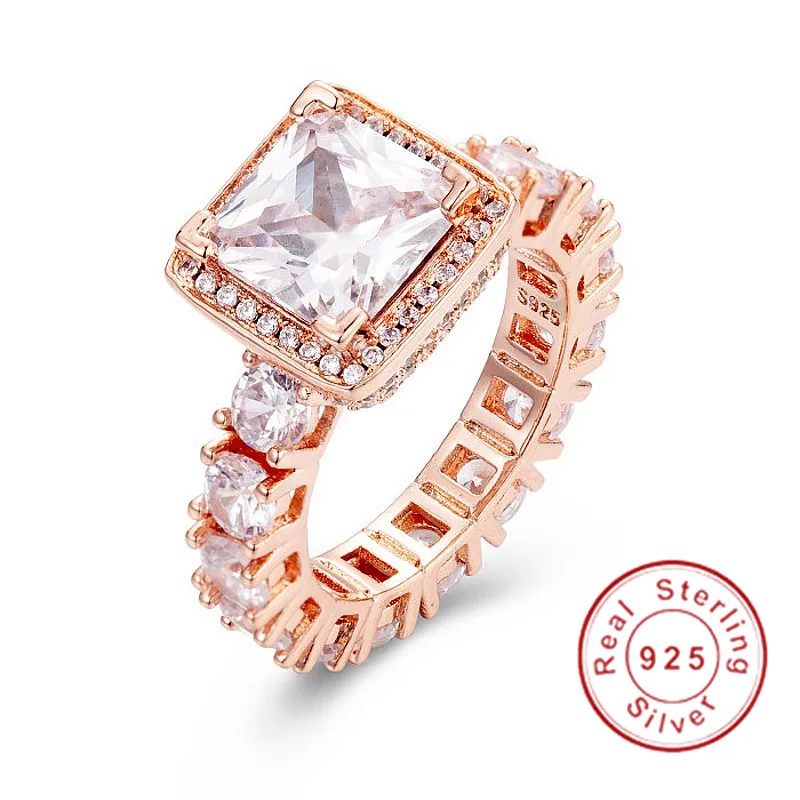 Женские обручальные кольца из серебра 925 пробы с искусственным