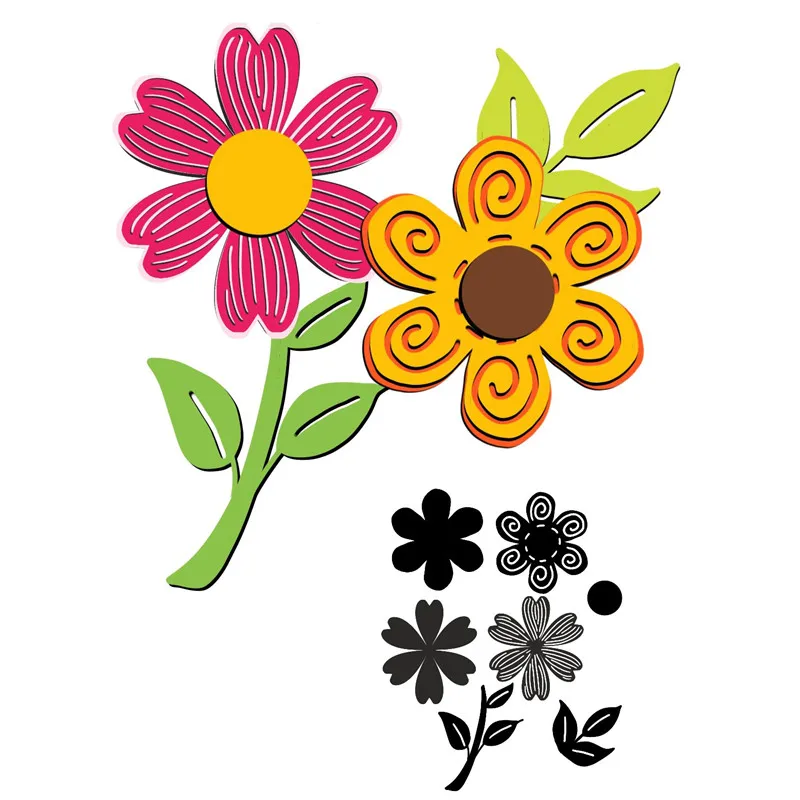 Слойные Цветочные штампы DiyArts металлические Вырубные для скрапбукинга ремесла