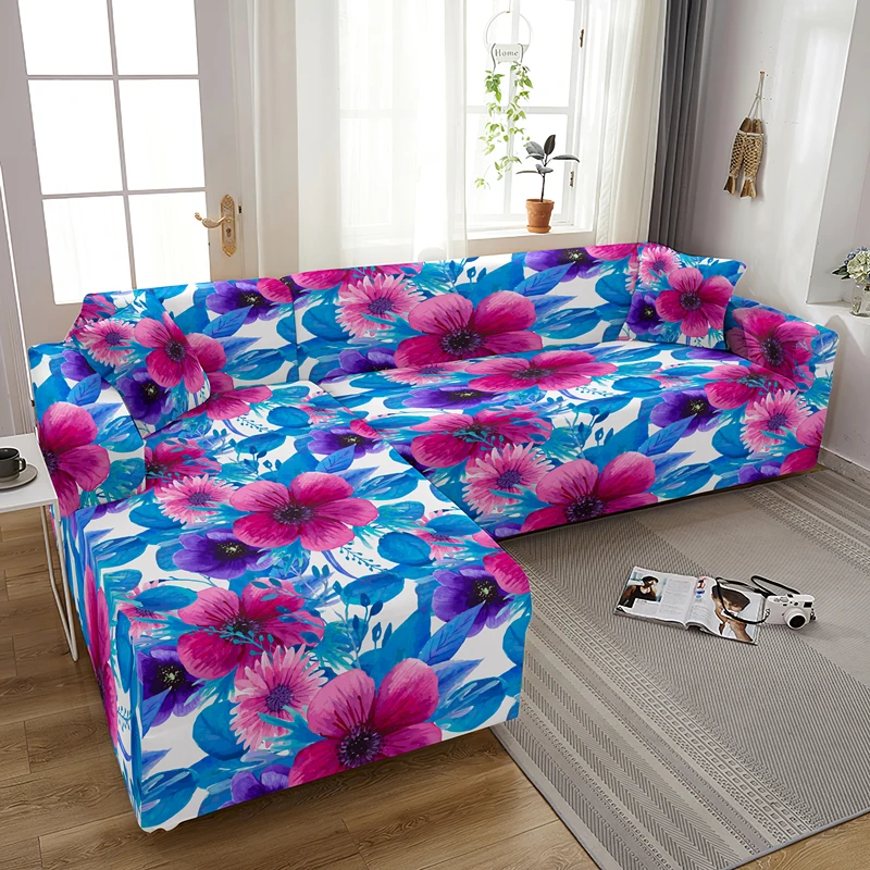 Красивый эластичный чехол для дивана с цветами пыленепроницаемый гостиной Декор