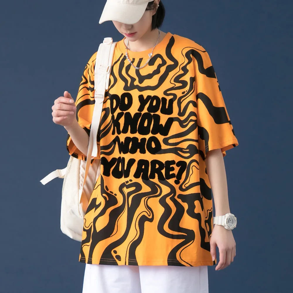 

Men's T-shirt 2021 New Summer Short Sleeve Printed Tee Hip Hop Oversized Cotton Casual Harajuku Streetwear Top Tshirts Clothing