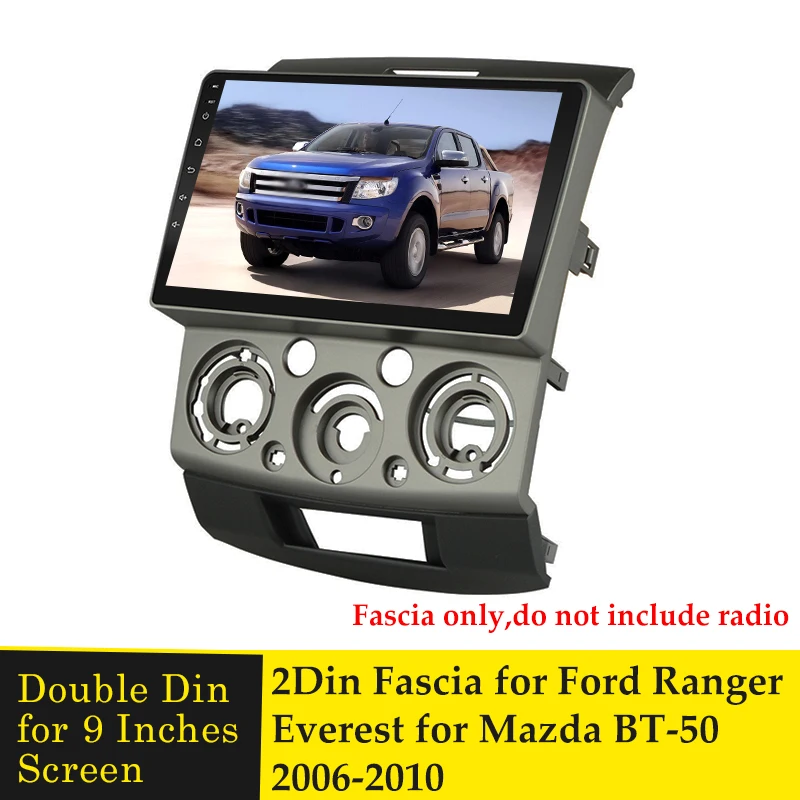 9inch Car Radio Fascia Frame for Ford Everest Ranger for Mazda BT-50 BT50 2006-2010 Stereo Audio Trim Panel GPS DVD Player Bezel