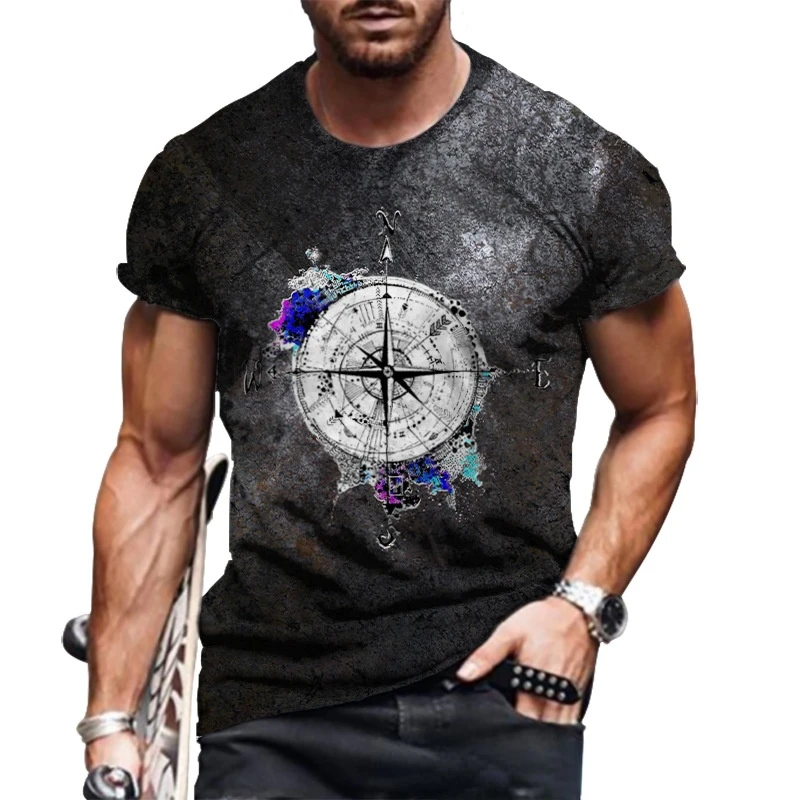 Футболка мужская универсальная с круглым вырезом Модный Повседневный пуловер