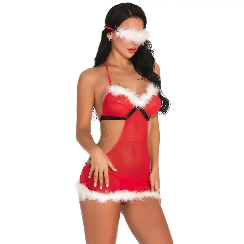 2019 рождественское нижнее белье сексуальный кружевной Женский комплект нижнего