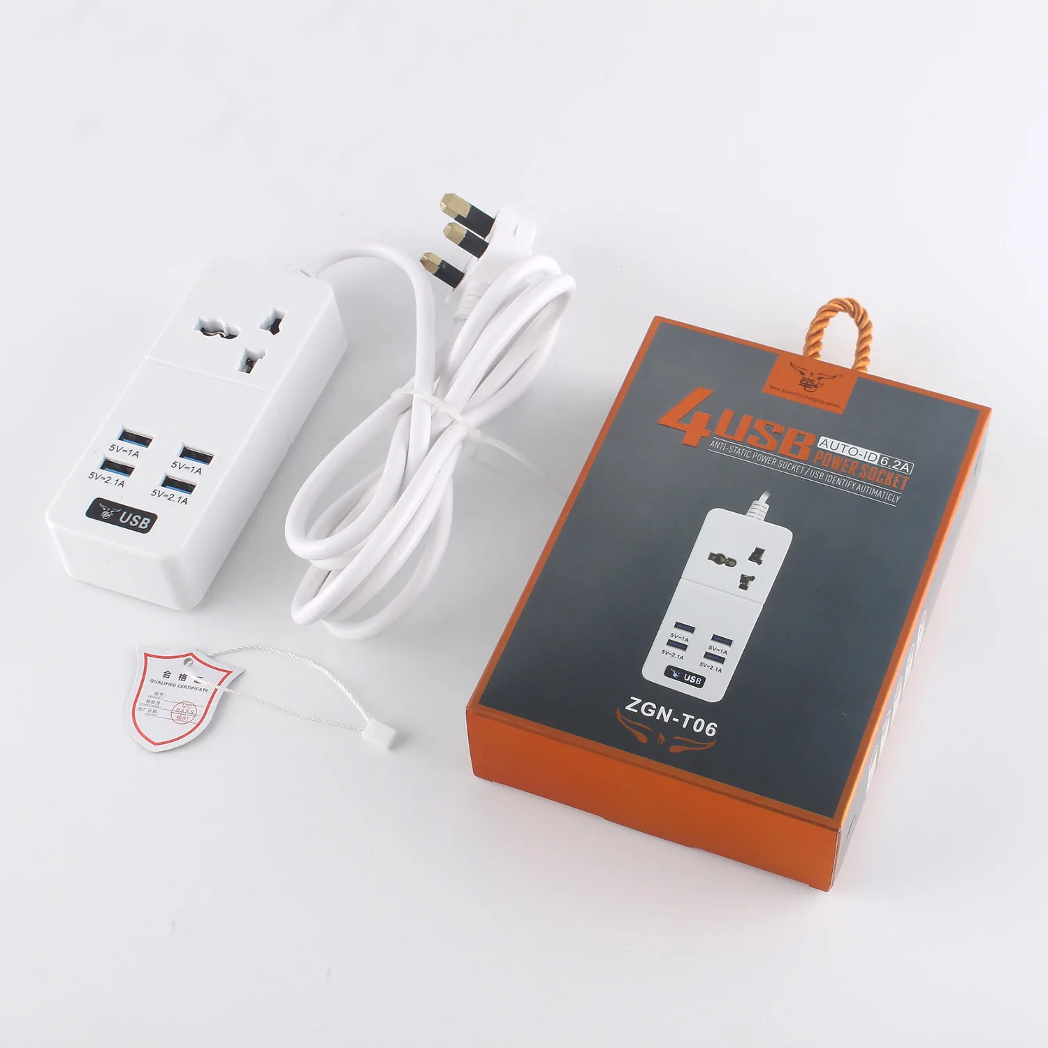 1 OUTLET 4 USB Мощность полосы 10A/2500 Вт 1/2/3 гнездо переменного тока EU/US/UK штепсельная вилка американского стандарта 4 USB адаптер для путешествий с переключателем и 2 м кабель-удлинитель взрывоустойчивые - Цвет: 1 OUTLET 4 USB