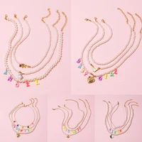 lost lady new fashion multilayer letter love pearl lady necklace same birthday gift necklace jewelry wholesale direct sales