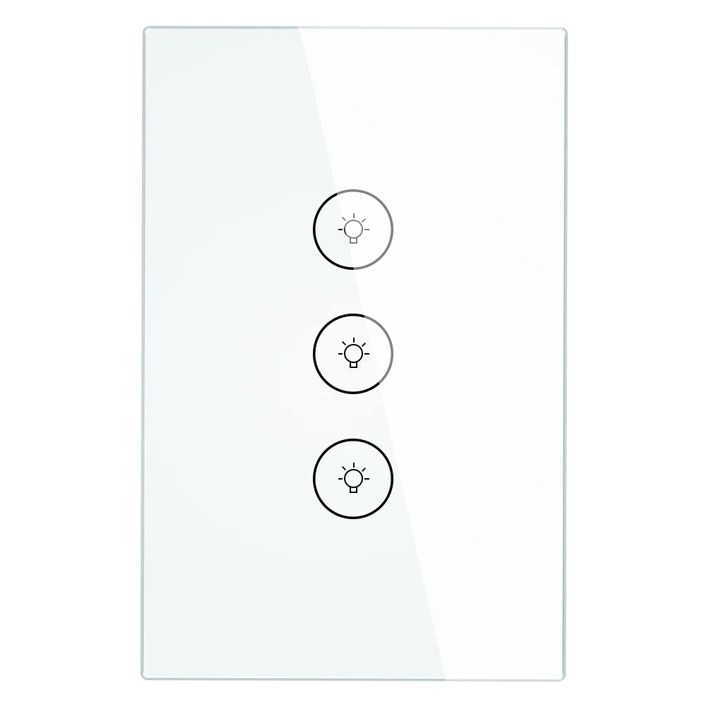 3 Gang Switch Wi-Fi Смарт настенный сенсорный выключатель Стекло Панель нам Стандартный приложение Дистанционное Управление работает с Amazon Alexa Google Home для умного дома - Цвет: 3 Gang Switch