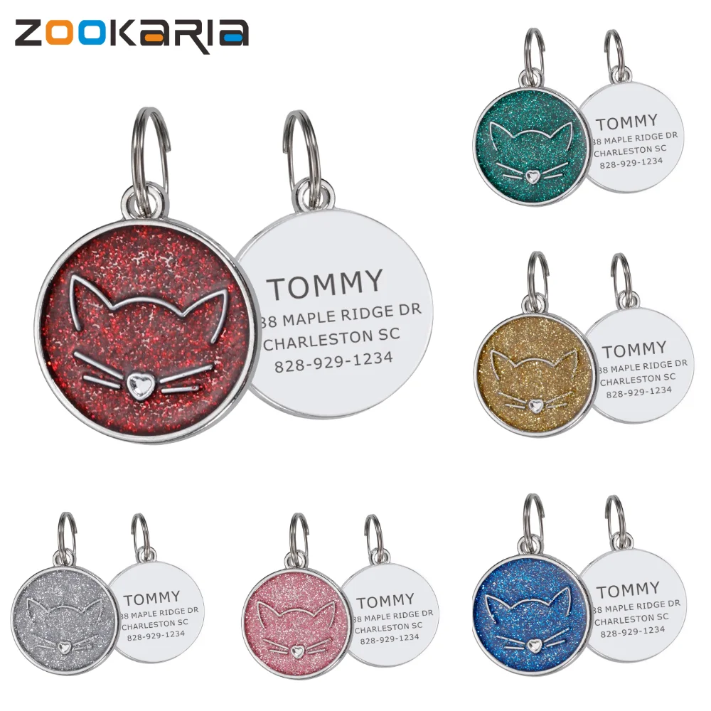 

Personalized Cat Dog Accessories Anti-lost Pet ID Tags Puppy ID Tag Pendant Custom Pet Dog Collar Free Engraved Dogs Name Tags