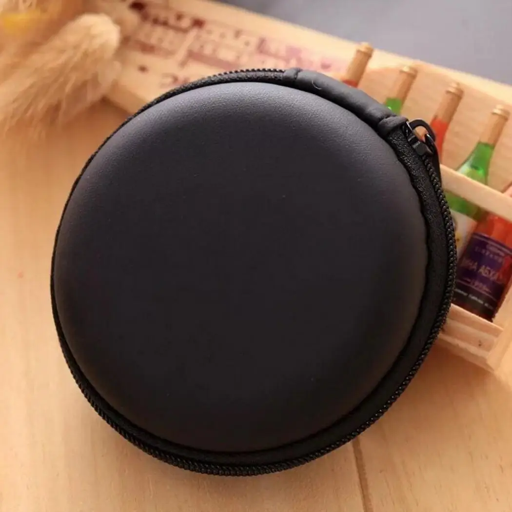 Жесткий чехол сумка для наушников портативные круглые наушники на молнии
