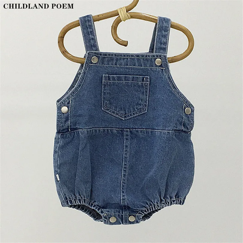Одежда для малышей из джинсовой ткани Детский комбинезон новорожденных