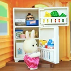 Миниатюрная мебель для кукольного домика, семейство лесов, 112, кролик с сыром, кухня, холодильник с животными, набор еды, модельные игрушки, подарок для девочки