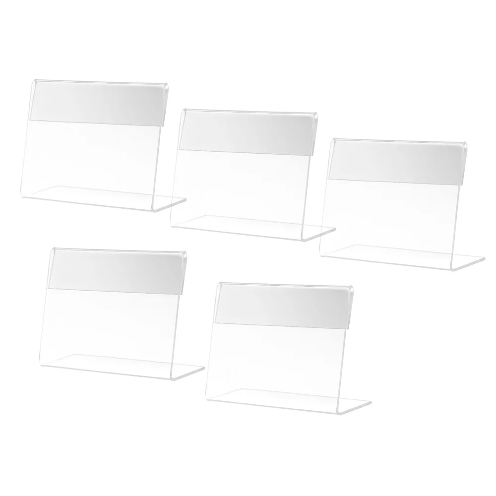 

5Pcs Supermarket Acrylic Sign Holders Price Tag Display Stands Label Holders