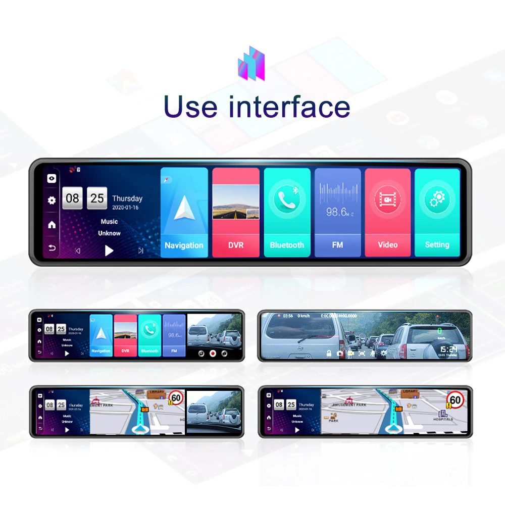 Android 8 1 Автомобильный видеорегистратор 1080P 4G Dash камера 12 &quot2 ГБ + 32 ADAS