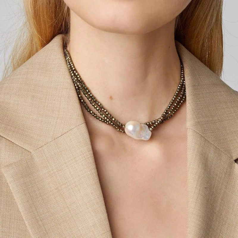 Женское Ожерелье с жемчугом в стиле барокко|Колье| |