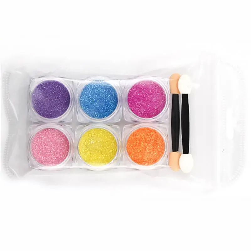 6 бутылок многоцелевой блеск для ногтей модный дизайн блестящие тени век