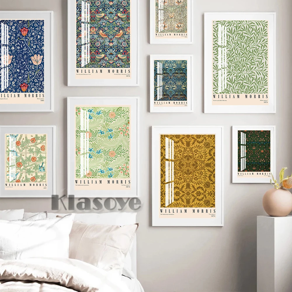 

William Morris Botanical Flower Fabric Design Prints Poster Art Craft Textile Pattern Canvas Painting Living Room Home Decor