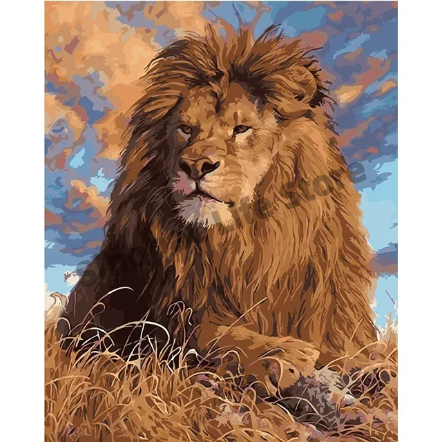 

Inner Framed Colorful Lion Animals Abstract Painting Diy Digital Painting By Numbers Modern Wall Art Picture oil painting