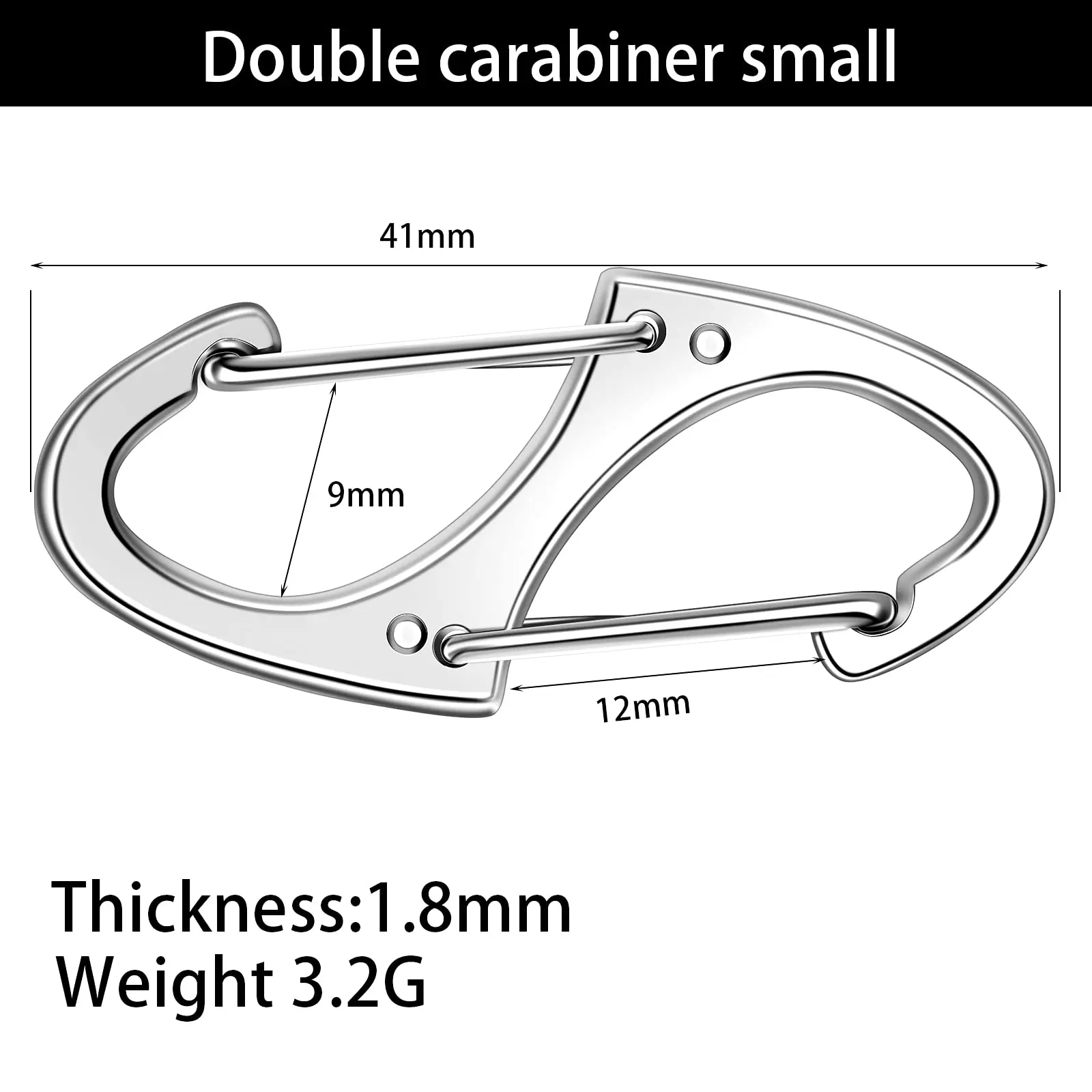 5Pcs Locking Carabiner Keychain 8 Ring Quick Release Clip Metal Buckle Tactical EDC Tools Hiking Climbing Hunting Accessories